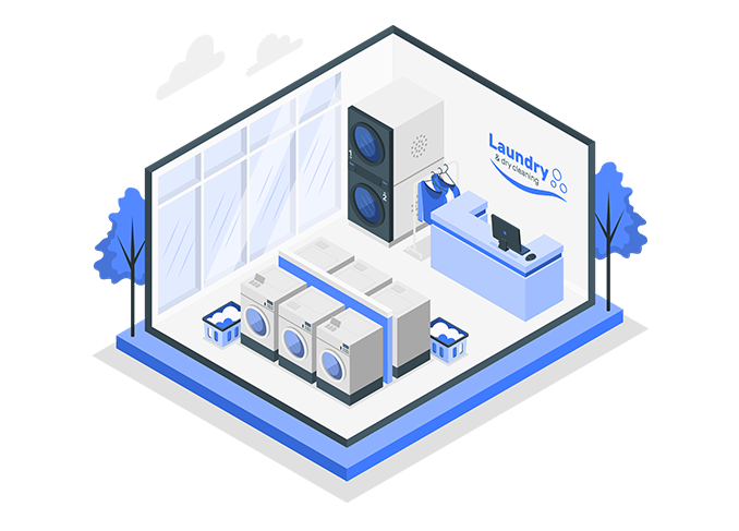 Laundry management software dashboard showing order tracking